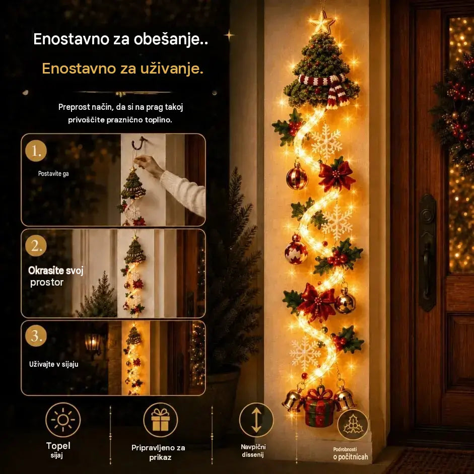 🎄🎃Zadnji dan! 🎅Izkoristite 50-odstotni popust na svetleče božične okraske za vrata!