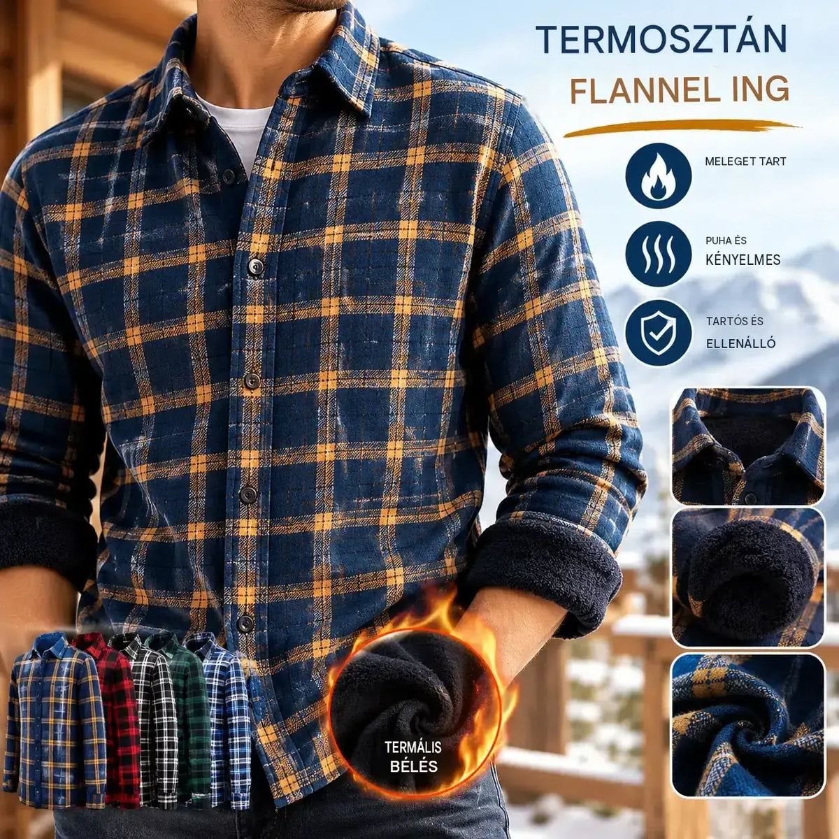 👔【L-5XL】Az új, kétoldalas bársony thermo ing őszi és téli viseletre, divatos és sokoldalú.