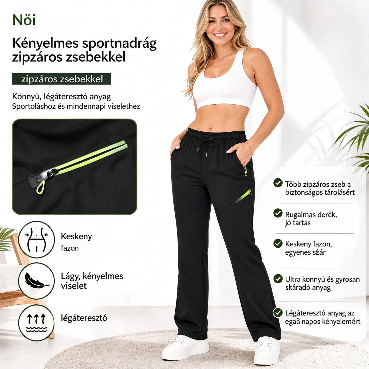 ⏳ Korlátozott ideig tartó ajánlat 🔥【XS-2XL】 Női, egyenes szabású cargo nadrág – Gumis derékrész; tökéletes munkához, utazáshoz és mindennapi viseletre 👖✨