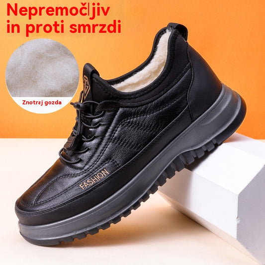 ⛄🥾【39-45】Muške zimske sportske cipele za slobodno vrijeme, prava koža, vodootporne, mekani potplat i baršun