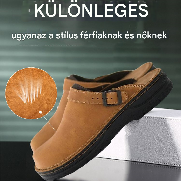 😎🚩 [38-48] 【Négyévszakos használatra】Kiváló minőségű férfi bőr papucs, kényelmes és laza