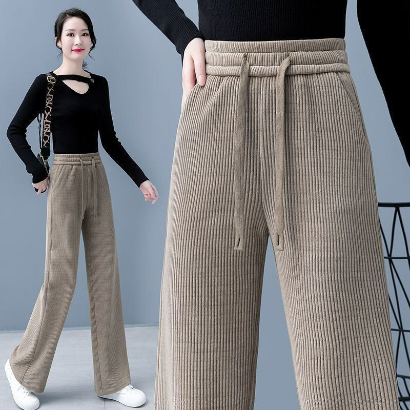 ✨✨【M-3XL】Új bársony lezser bő szárú nadrág, nagyon kényelmes viselet