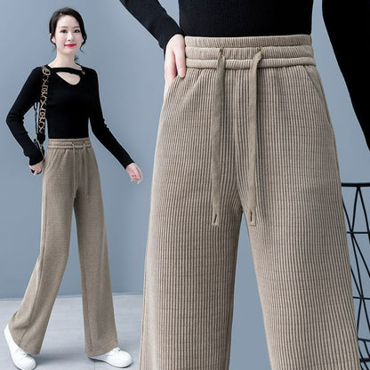 ✨✨【M-3XL】Új bársony lezser bő szárú nadrág, nagyon kényelmes viselet