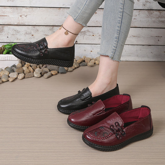 ✨50% kedvezmény✨【35-42】 Női bőr, csúszásmentes, vízálló cipő, puha talppal