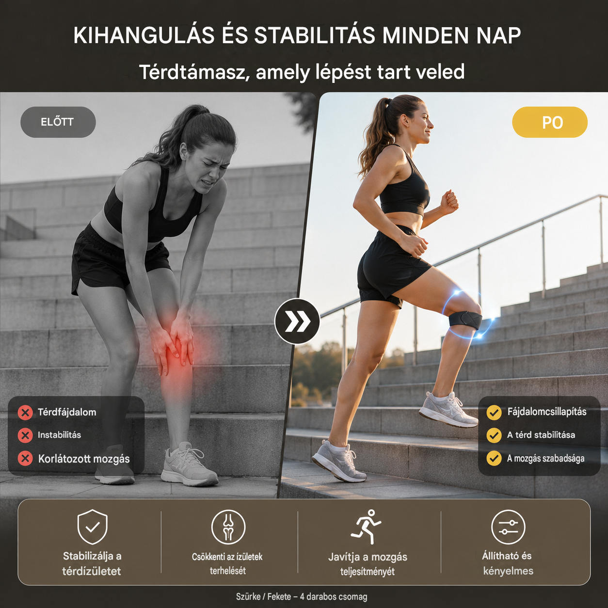 4 darab 9900 Ft🏃‍♀️ Sport térdrögzítő👉 A térdnek időre van szüksége. Ez a tapasz megadja neked.