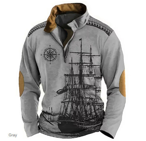 😎【XS-5XL】Férfi 3D nyomtatott, teljes cipzáras kapucnis pulóver