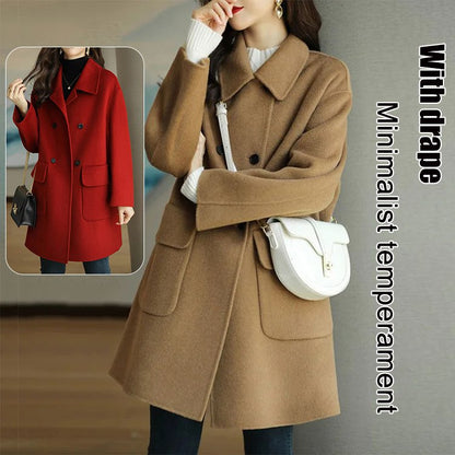 🙌💁‍♀️ Nowy płaszcz jesień-zima, wysokiej jakości, z podwójnego kaszmiru