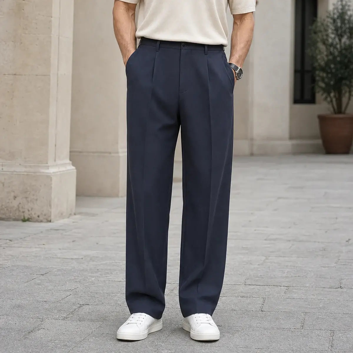 👖 50% kedvezmény! 🔥 Laza szabású férfi nyári nadrág (40-120 kg), jégselyem anyagból, gyorsan száradó, laza, egyenes szárú.