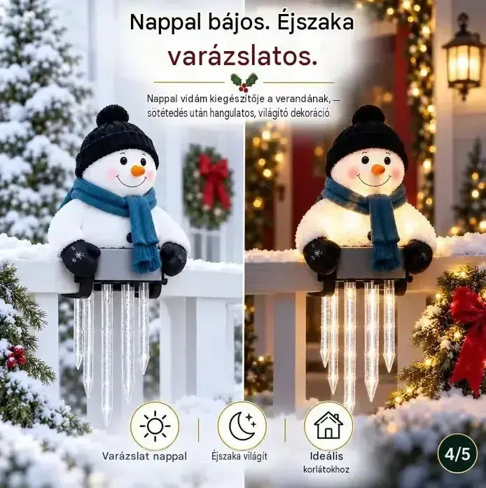 ☃️WinterGlow világító dekorációk – Hóember és jégcsapok