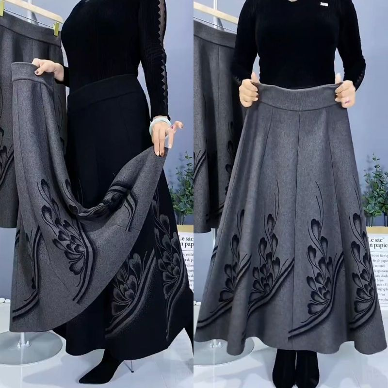 👗🎀【S-3XL】Őszi-téli vastagított gyapjúszoknya