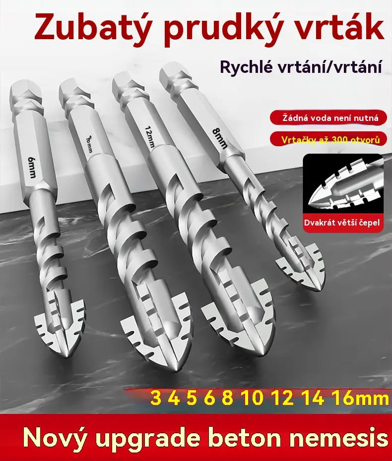 🥇【3+4+5+6+8+10+12+14+16mm】Excentrický vrták 7. generace z super tvrdé wolframové oceli s vroubkovaným ostřím