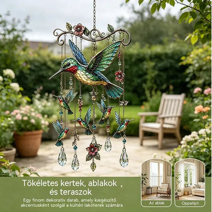 50% kedvezmény🐦Kristály szélcsengő kolibrivel és retró stílusú festett mintával