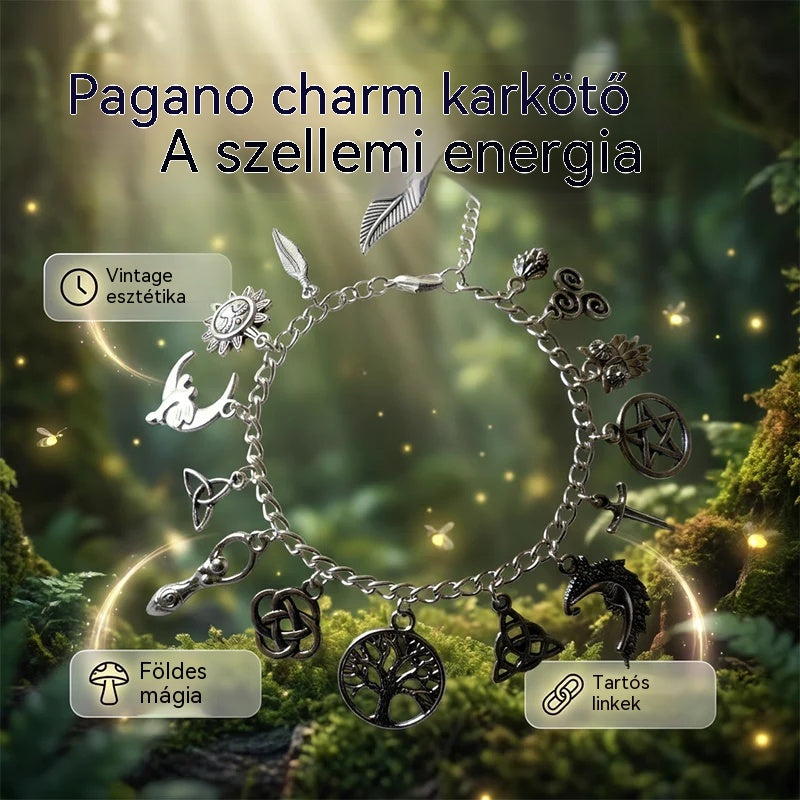Vintage misztikus női charm karkötő – Égi, gótikus és bohó ékszer 🔮✨