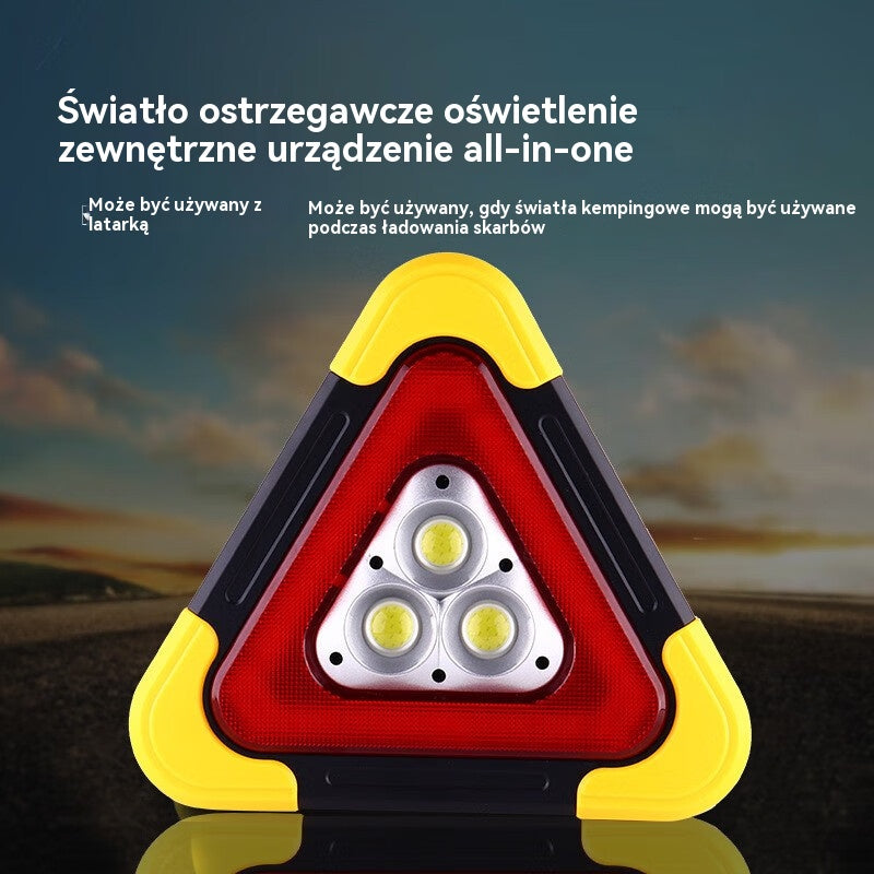 🔥Nowość 2025🔥Trójkąt ostrzegawczy z zasilaniem solarnym, trzy w jednym