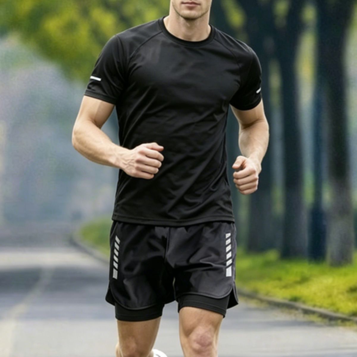 【S-5XL】Letni, nowy, szybkoschnący, sportowy kombinezon z krótkim rękawem z lodowego jedwabiu z 2026 r., odpowiedni do biegania i fitnessu