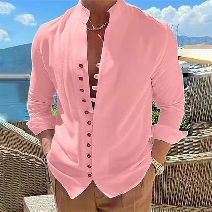 【S-3XL】Ανδρικό μακρυμάνικο πουκάμισο με κουμπιά επάνω