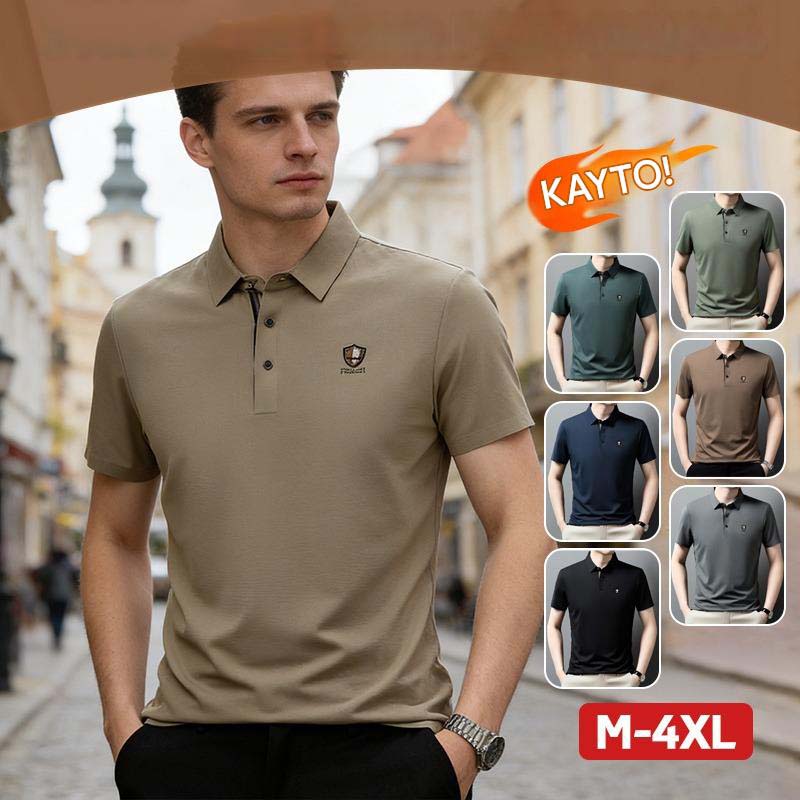 【M-4XL】Καλοκαιρινό μπλουζάκι πόλο με κοντό μανίκι και γιακά από μετάξι Ice γιακά 2026