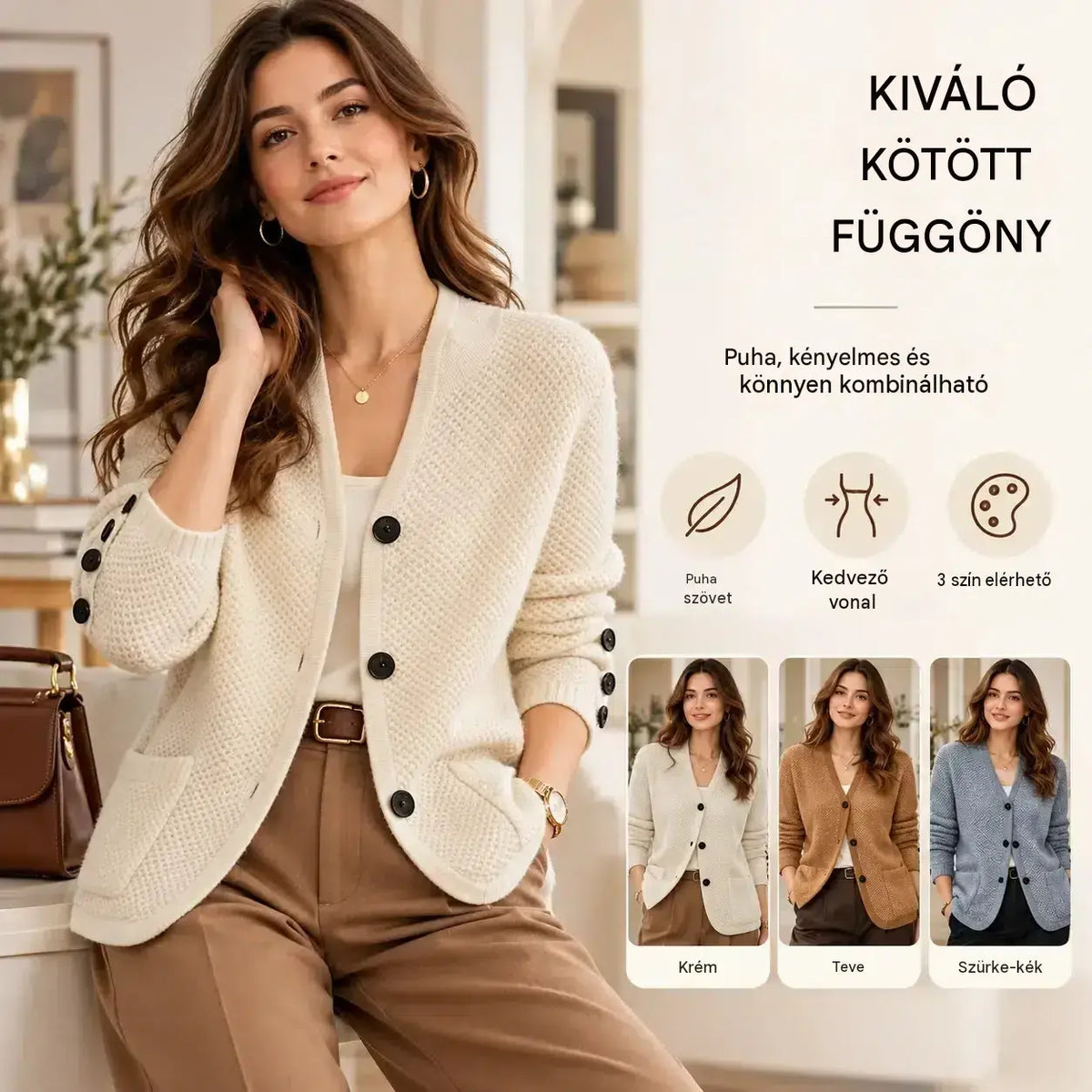 🍂【S-2XL】Új, őszi/téli divatos női kötött kardigán