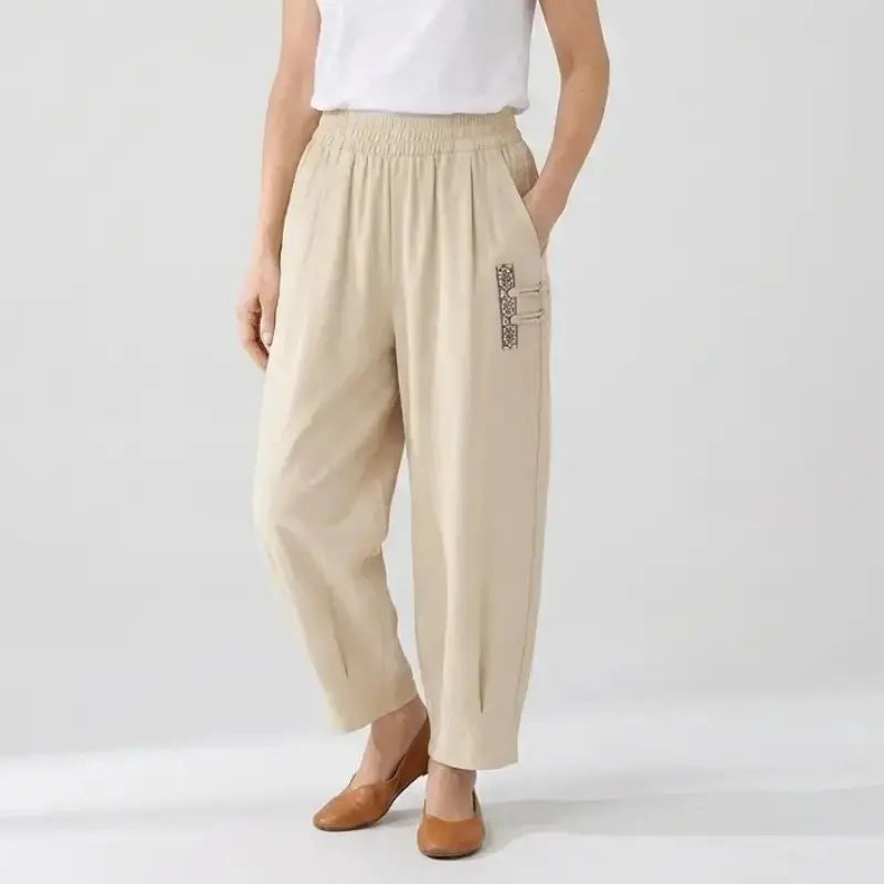 🔥🔥【M–4XL】 👖 Könnyű és légáteresztő nyári pamut-lenvászon nadrág - modern, lezser, bokáig érő nadrág