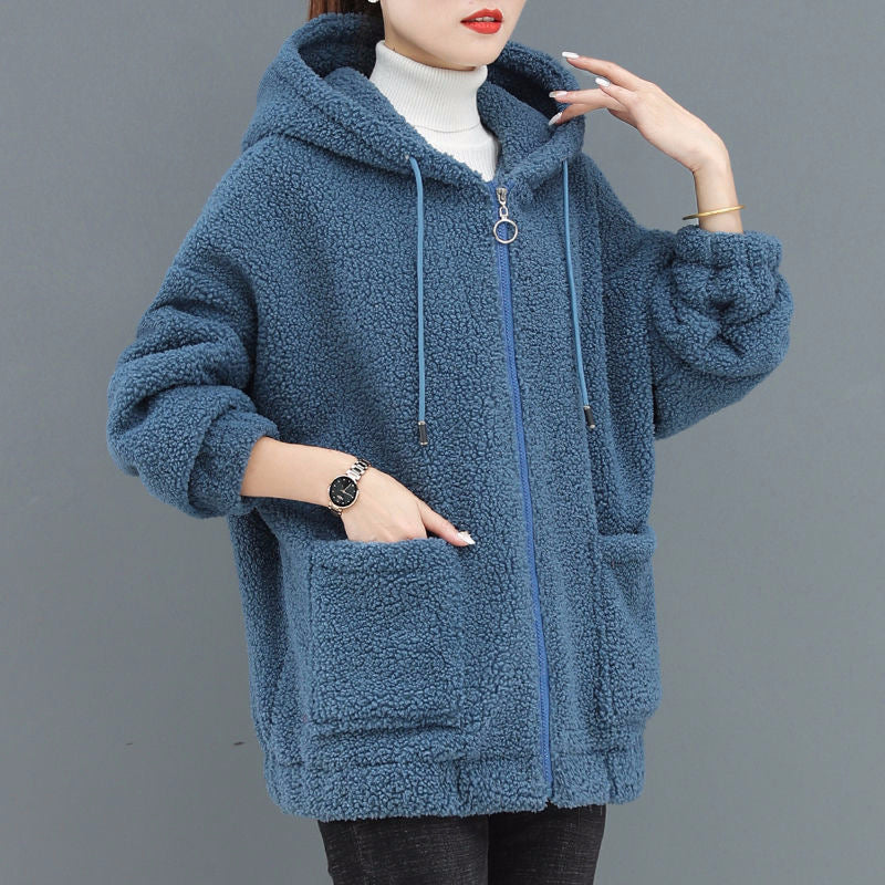 🔥✨【M-4XL】2026 Ősz/Tél Új, Divatos, Polár Bélelt, Kapucnis Női Kabát