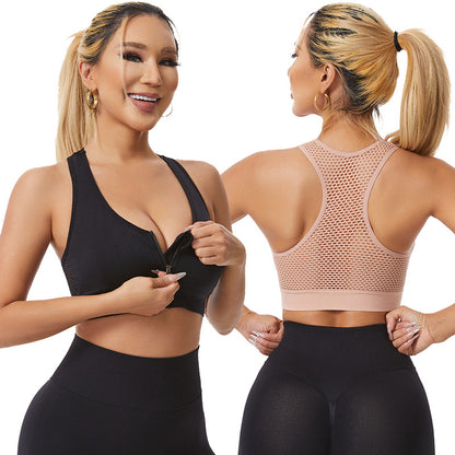 ✨【2-delni komplet】Zračen plus size nedrček z izrezanim vzorcem in sprednjo zadrgo ❤️【47,5-112,5 kg】