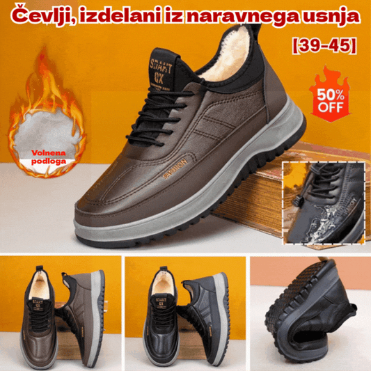 👏🥾【39-45】Férfi téli sportcipő szabadidőre, valódi bőrből, vízálló, puha talpú és bársonyból