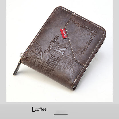 🔥 Męski portfel na zamek błyskawiczny w stylu retro