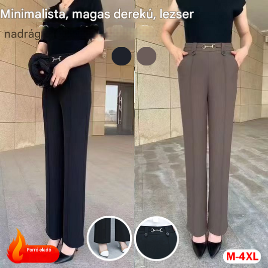【M-4XL】🔥50% kedvezmény🔥 Új magas derekú, egyenes szárú casual nadrág