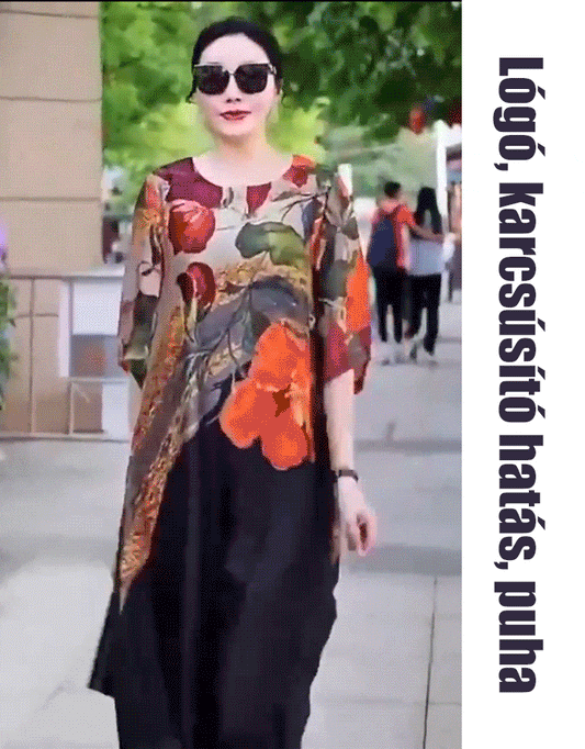 【M-5XL】 Elegáns nyomtatott ruha
