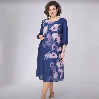 💥50% kedvezmény👗【S-5XL】❤️2026-es elegáns nyomott sifon ruha