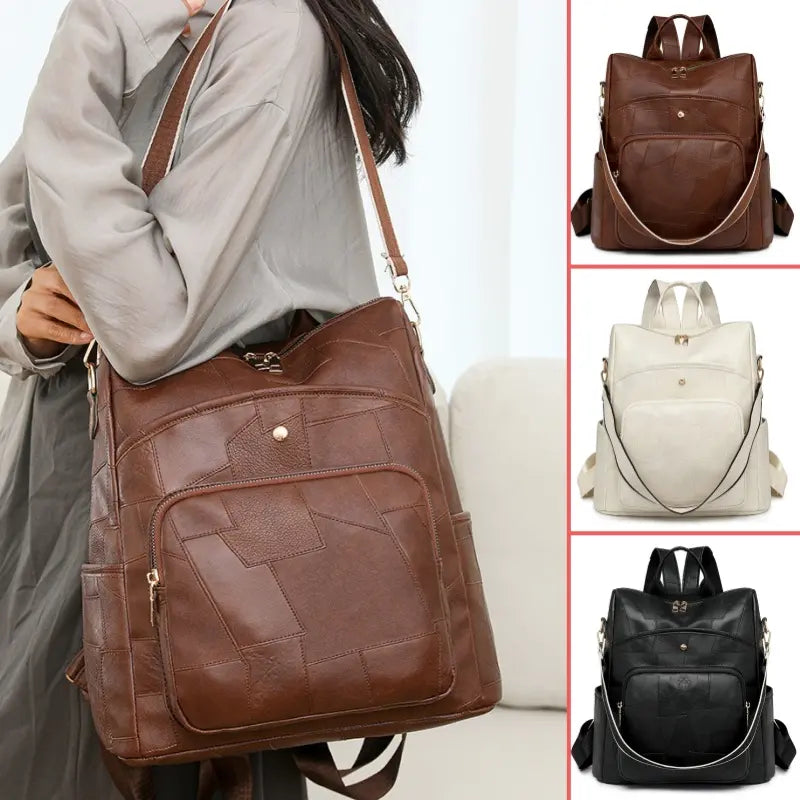 👜Ma 50% kedvezmény!👛🌟 Nagy kapacitású bőr hátizsák – stílusos és sokoldalú női táska