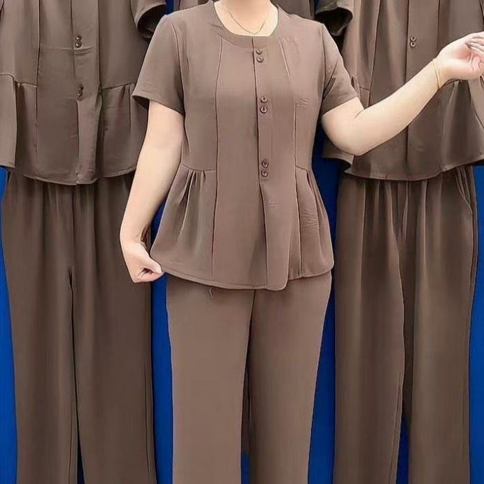 【M-4XL)】Άνετο καθημερινό σετ, στενή εφαρμογή και κομψό, διαθέσιμα και μεγάλα μεγέθη, μοντέρνο και ευέλικτο. [Τοπ + Παντελόνι]