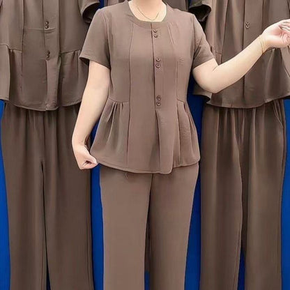 【M-4XL)】Άνετο καθημερινό σετ, στενή εφαρμογή και κομψό, διαθέσιμα και μεγάλα μεγέθη, μοντέρνο και ευέλικτο. [Τοπ + Παντελόνι]