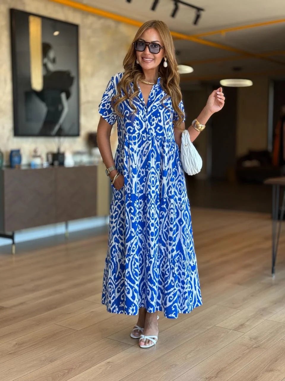 💥50% kedvezmény👗【S-5XL】Női plus size mintás ruha, Kiváló minőségű, kényelmes és divatos ruhák
