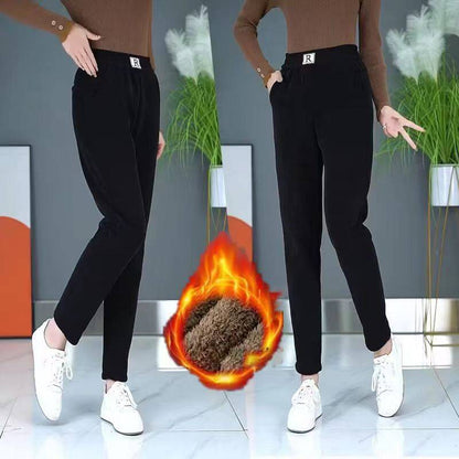 🩰👖 Új, forró ajánlat -- Leértékelve.【S-3XL】2025 őszi-téli női bársony magas derekú lezser nadrág