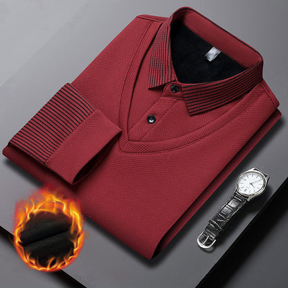 👔【M-4XL】Kétrészes műszálas póló foltvarrásos csíkokkal