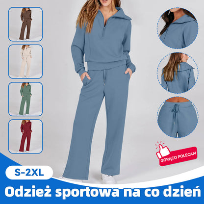 🔥【Kup jeden, drugi gratis】S–2XL Stylowy komplet casualowy, bluza z długim rękawem i szerokie spodnie