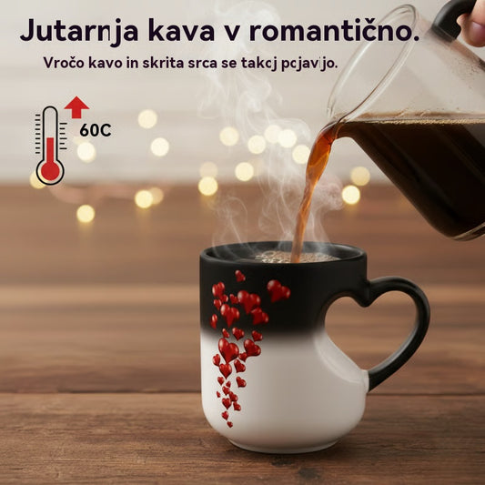 📢📢50 % popust!!! ⏰ Valentinova keramična skodelica v obliki srca, ki spreminja barvo💝✨