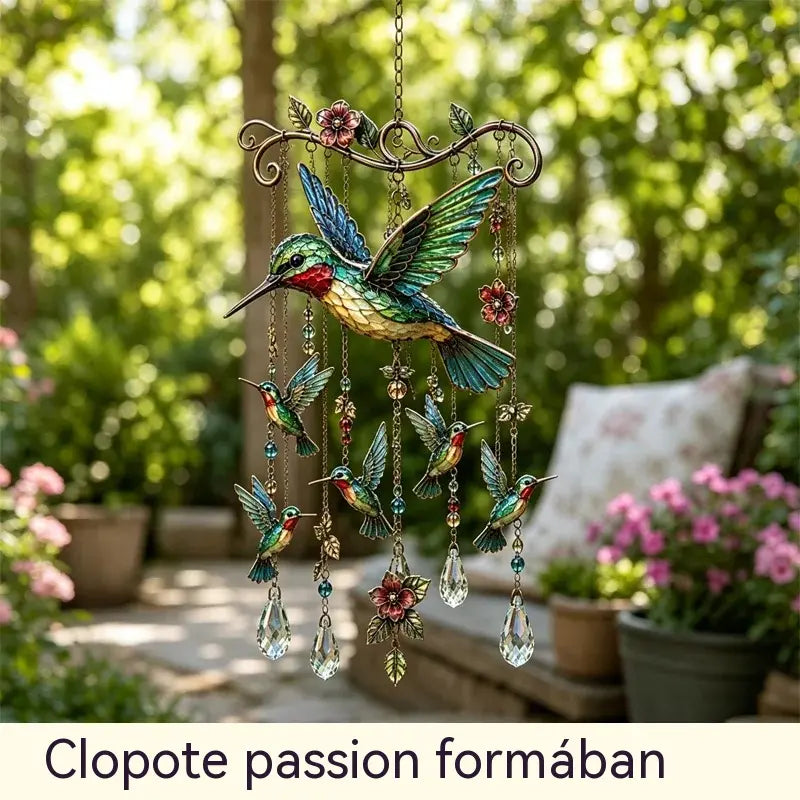 50% kedvezmény🐦Kristály szélcsengő kolibrivel és retró stílusú festett mintával