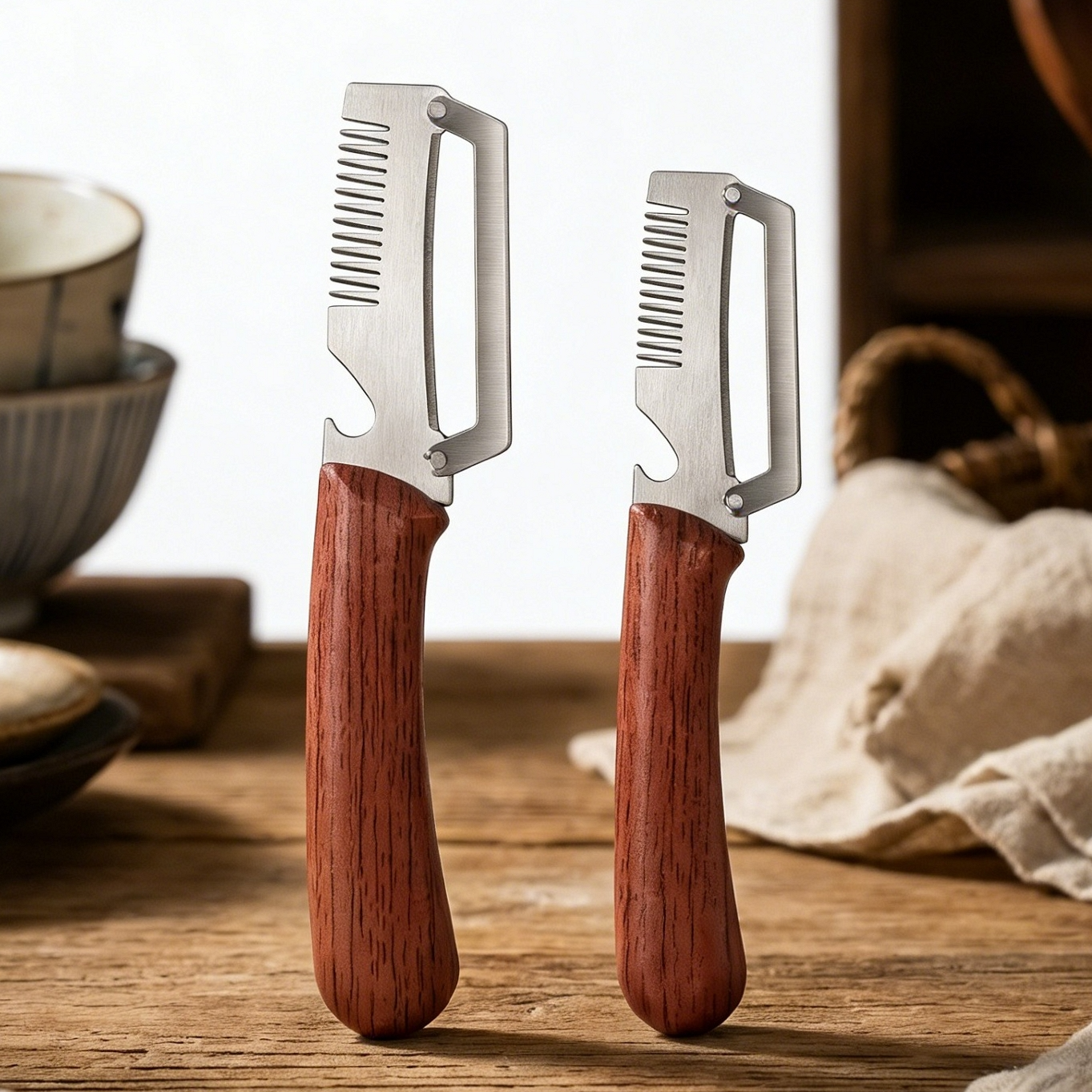 ✅Kup 1, a 1 dostaniesz gratis (2 produkty) 🧅🔪 Wielofunkcyjny obierak kuchenny 3 w 1: obiera, kroi i otwiera butelki! 🔥4291273