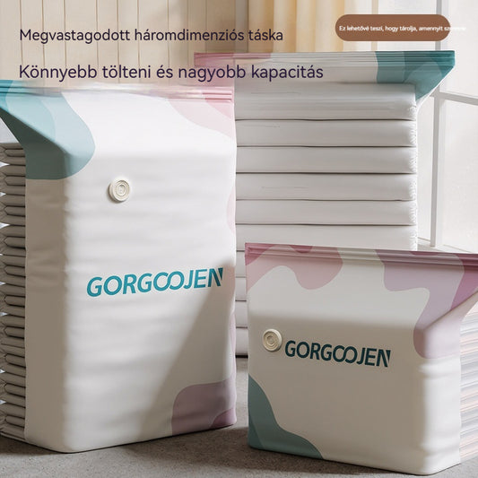 🧳 5 db 10300 HUF-ért 💨 Nagy, összenyomható vákuumos tárolótáska: pumpa nélkül használható, szivárgásmentes, ideális helytakarékossághoz bőröndben és otthon ✈️