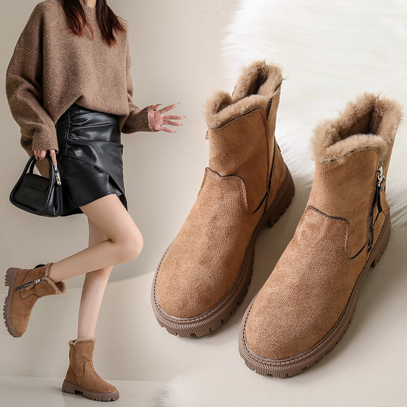 🎀👢【36-43】Női hótaposó pamut velúr cipő--Bélelt és meleg