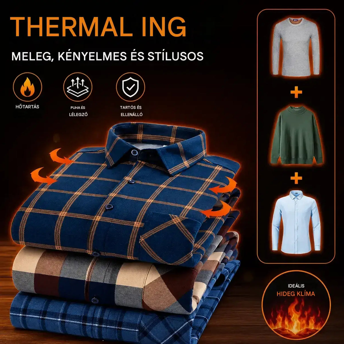 👔【L-5XL】Az új, kétoldalas bársony thermo ing őszi és téli viseletre, divatos és sokoldalú.