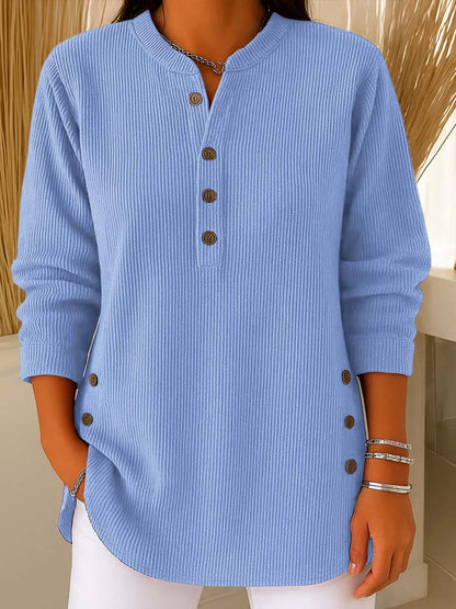 🌷🎁【S-4XL】Női lezser pulóver bő kötésű, hosszú ujjú és kerek nyakkivágású, egyszínű