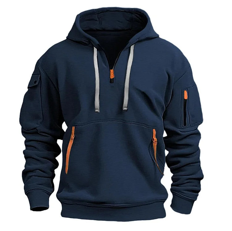 🧑【S-5XL】Prémium férfi ruházat – Bestsellerek, férfi kerek nyakú kapucnis pulóver, őszi-téli sláger