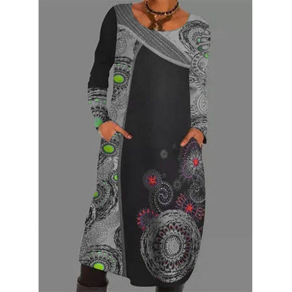 💕🔥【S-5XL】Divatos téli ruha derekán mintával