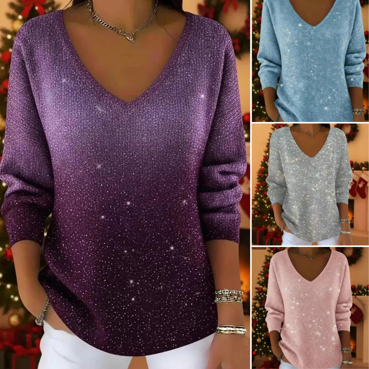 👚【S-5XL】👚Új női pulóver hosszú ujjal és V-nyakkal, 2026 ősz/tél