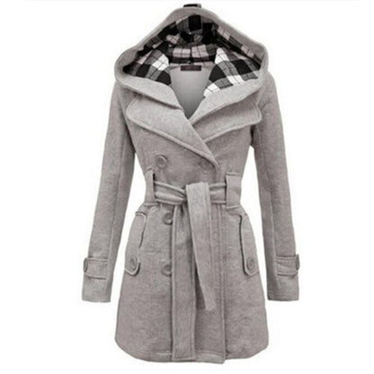 ✨🎀【S-3XL】Női középhosszú, kapucnis, meleg dzseki