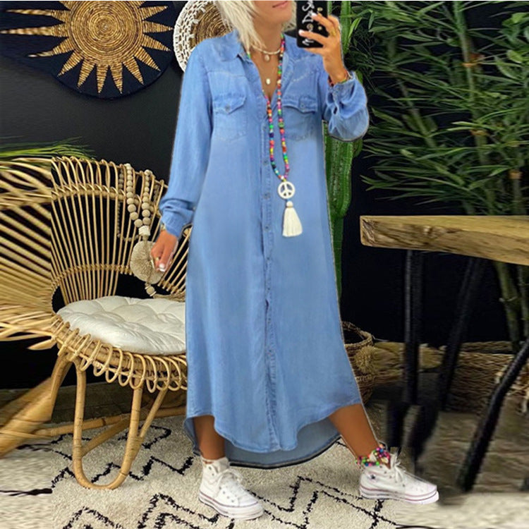 👘【50% kedvezmény 💥】【S–5XL】😍2026-ös új, nagy méretű női farmerruha
