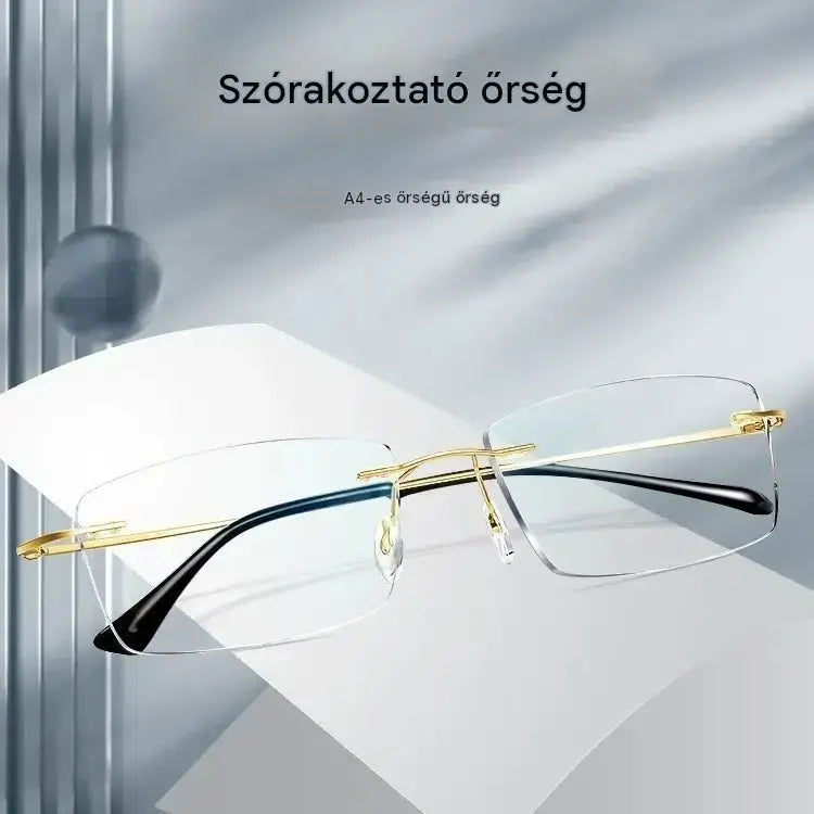 Kiváló minőségű, ultrakönnyű, keret nélküli, nagy felbontású, professzionális szemüveg kék fény elleni védelemmel - unisex